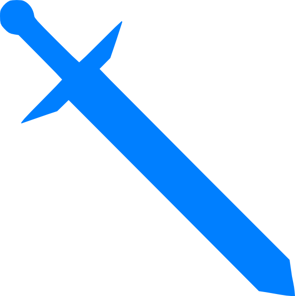 Blue Sword Svg Clip Arts 594 X 597 Px (594x597), Png Download
