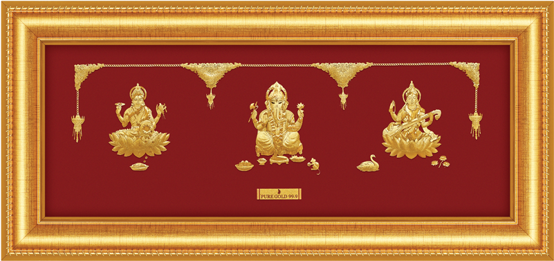 Trimurti Gold Frame - Saraswati (800x800), Png Download