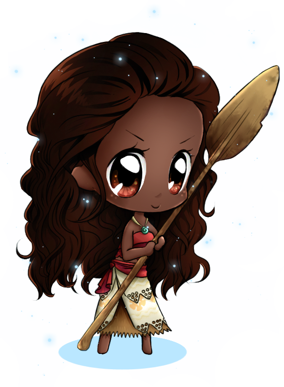 Chibi Moana By Anniflamma On Deviantart - Disney Princess Moana Chibi (577x785), Png Download