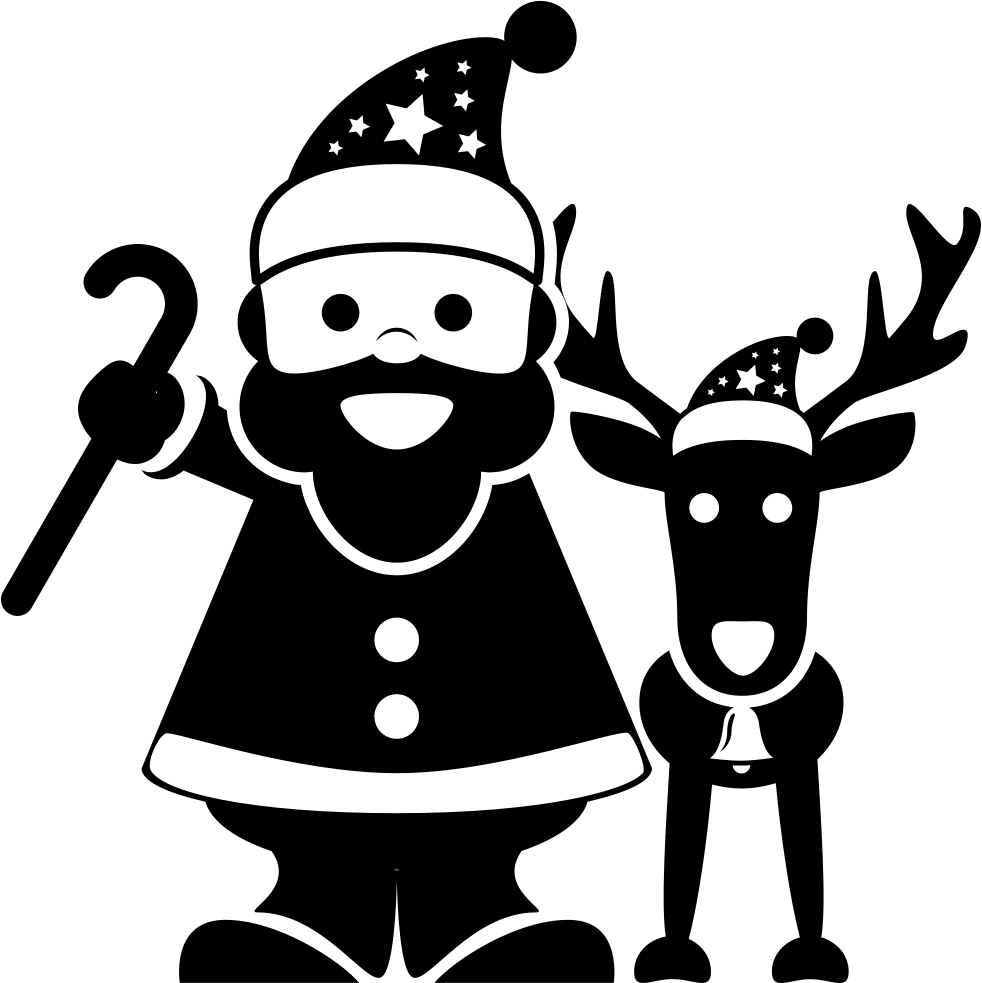 Png File - Silueta De Papá Noel (982x983), Png Download