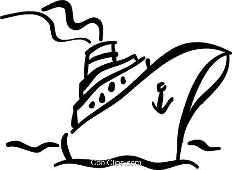 Top 62 Ship Clip Art - Cruise Ship Clip Art Black And White (480x352), Png Download