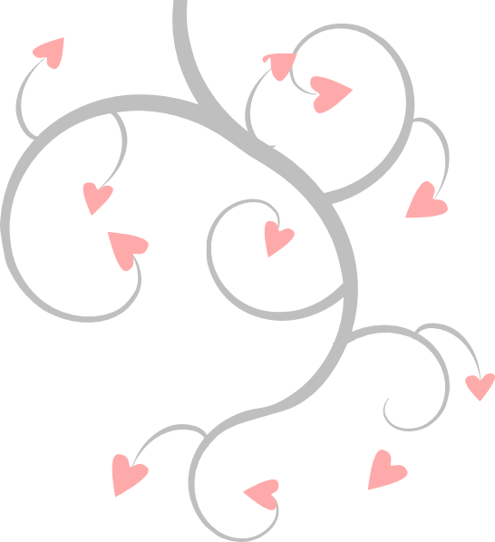 And Grey Heart Scroll Clipart (546x598), Png Download