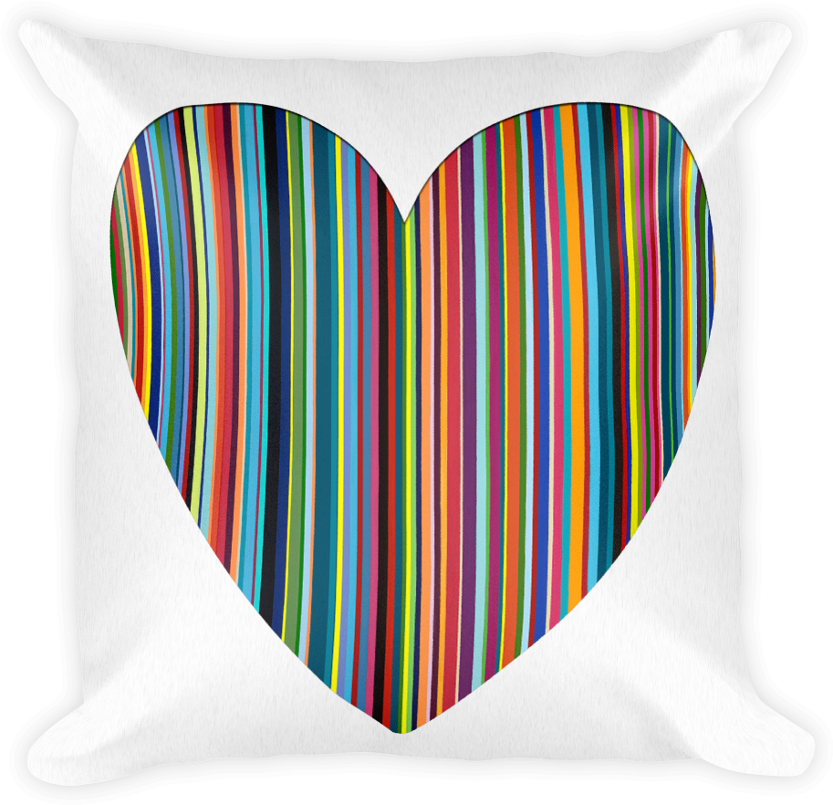 Happy Heart Stripes Mockup Front (1000x1000), Png Download