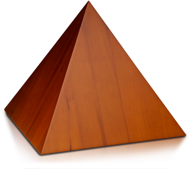 Pyramid Wooden Cremation Urn With Honey Finish - Triangle (400x354), Png Download