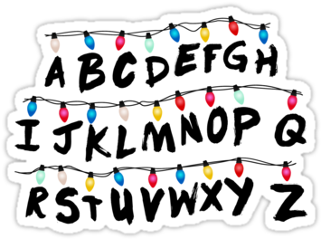Also Buy This Artwork On Stickers, Apparel, Phone Cases, - Stranger Things Alphabet Tank Top Vest Lights Ghost (375x360), Png Download