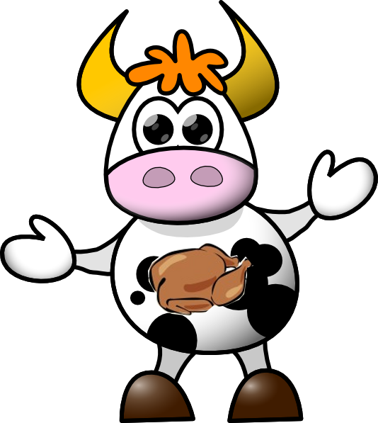 Meditations Of My Heart » Blog Archive » Turkey Cows - Cartoon Cow (534x597), Png Download