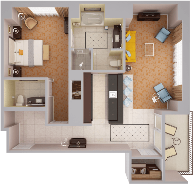 Want To See Moreview 3d Floor Plans - Chairman Room Layout (1024x768), Png Download