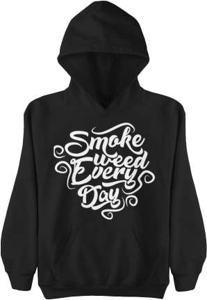 Smoke Weed Every Day Hoodie - Hoodie (300x450), Png Download