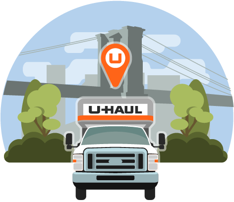 Is A City Skyline That Changes Depending On The Location - U Haul (488x407), Png Download