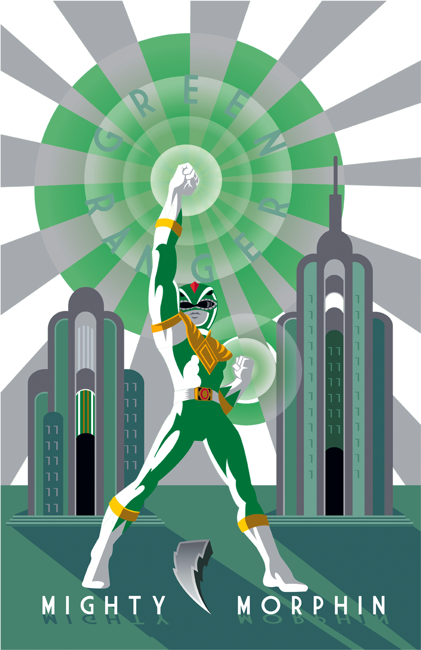 Power Rangers Green Ranger Deco Juniors T-shirt - Tommy Oliver (850x1349), Png Download