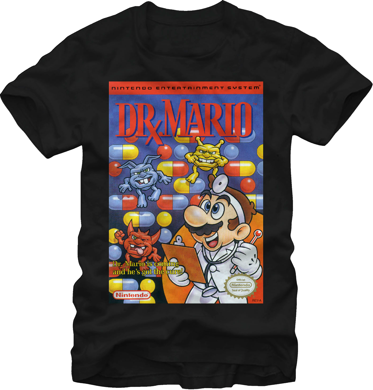 Mario Shirt - Dr. Mario (nintendo, 1990) (1581x1650), Png Download