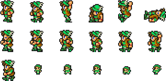 Ffrk Ranger Sprites - Final Fantasy Thief Sprite (576x288), Png Download