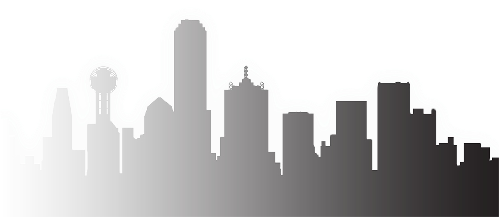 Image - Dallas Skyline Black And White (979x500), Png Download