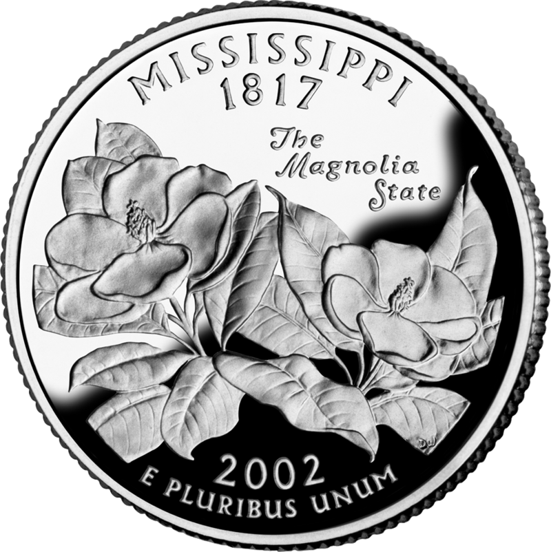Mississippi Quarter - Mississippi State Quarter (800x802), Png Download