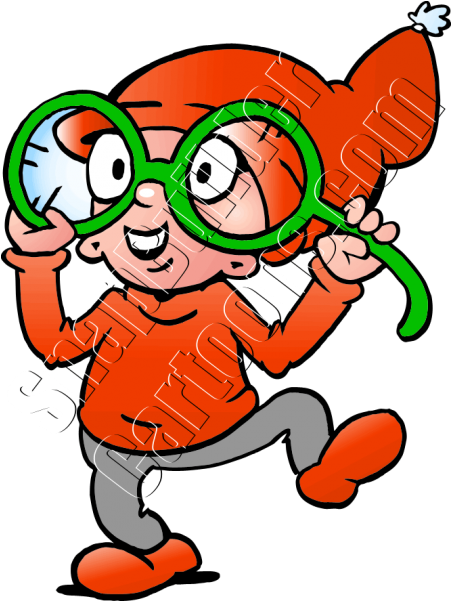 Cartoon Elf With Glasses (600x600), Png Download
