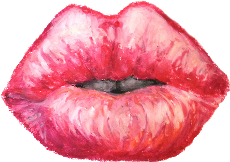 Source - - Lips In Oil Pastels (500x500), Png Download
