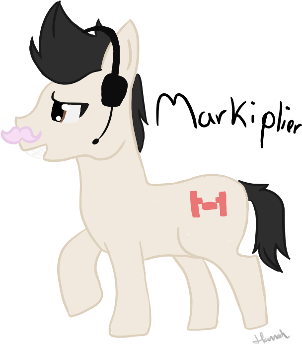Markiplier, Ponified, Safe, Warfstache - Cartoon (659x696), Png Download