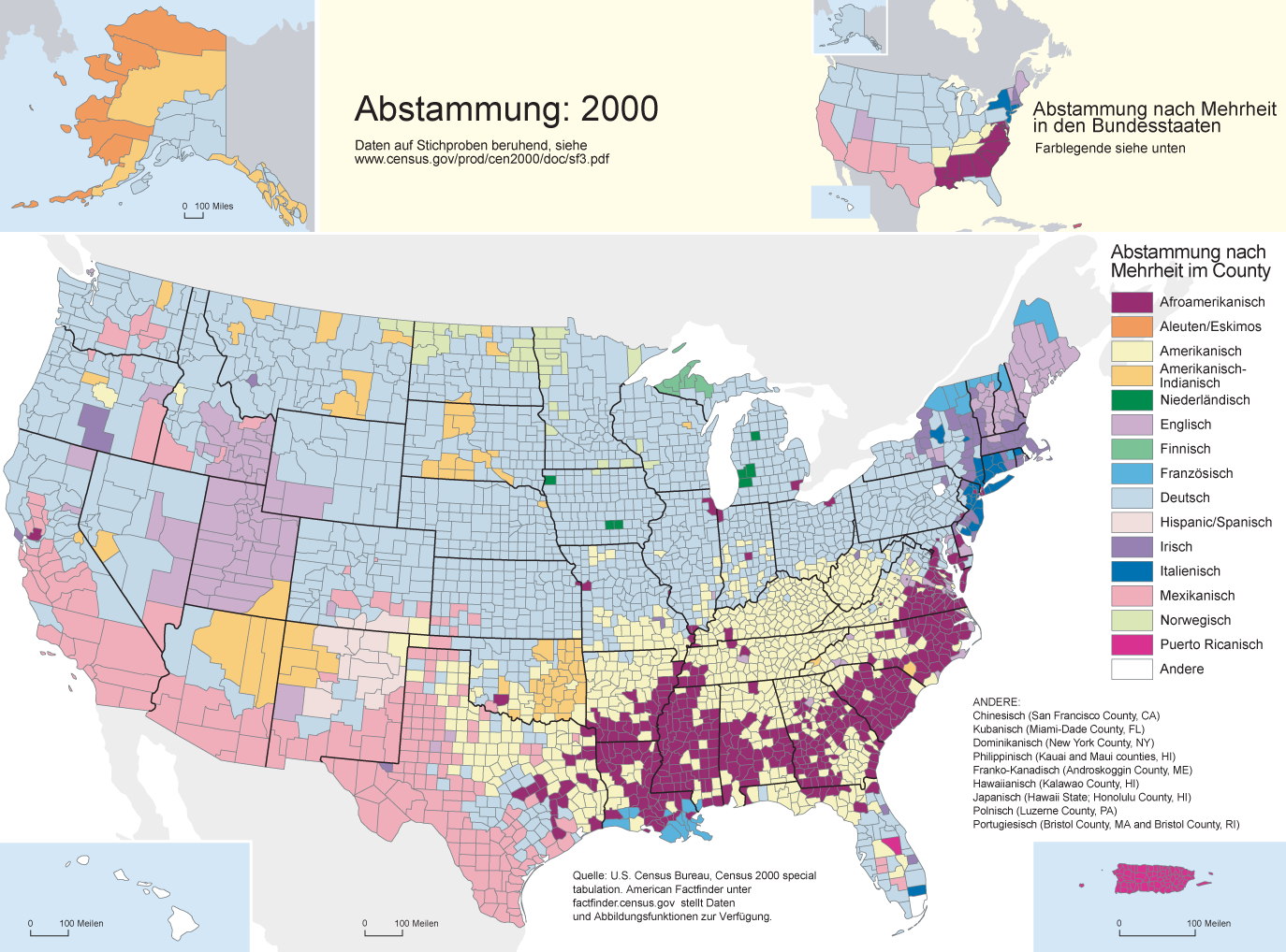 Us Ancestry2000 De - Politics Of Reapportionment (1374x1018), Png Download