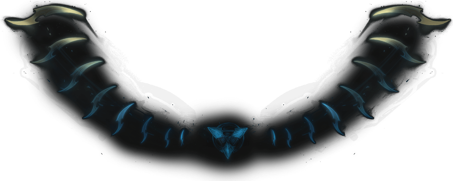Now, Zed, Shen, And Jhin - Necklace (1563x626), Png Download