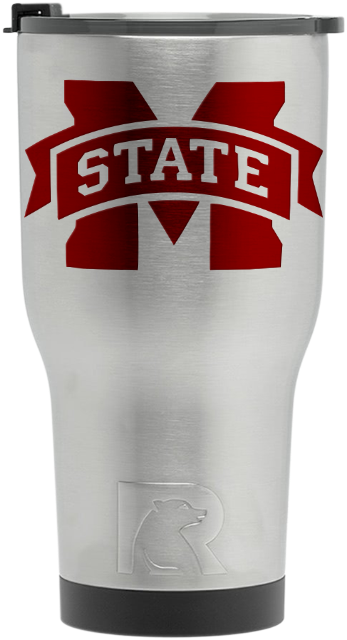 Stainless With Maroon Tumbler - Mississippi State University Logo Png (354x641), Png Download