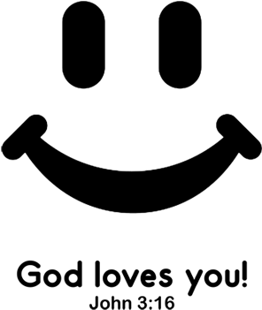 Available - God Loves You Black And White (500x500), Png Download