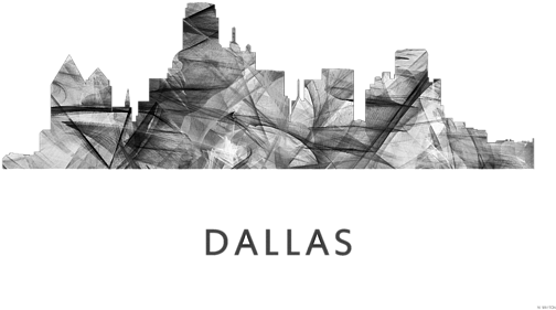 Click And Drag To Re-position The Image, If Desired - Marlene Watson 'dallas Texas Skyline Wb-bw' Canvas (600x400), Png Download