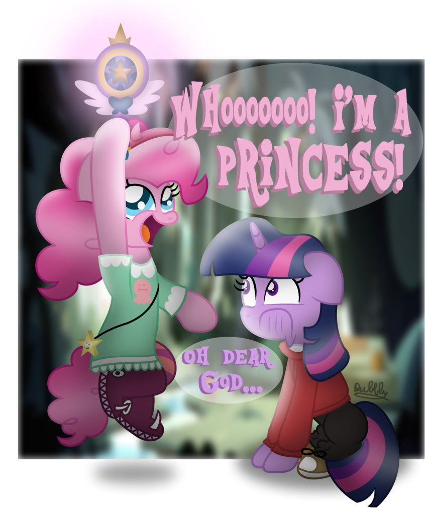 Bubbly-storm, Crossover, Marco Diaz, Pinkie Pie, Safe, - Pinkie Pie As Star Butterfly (867x1024), Png Download