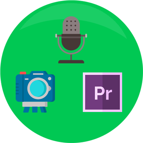 Image Showing A Camera, Editing Software And Microphone - Circle (500x500), Png Download