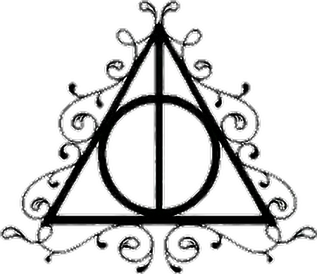 Tumblr Harry Potter Potter Blackandwhite Reliquias - Triforce And Deathly Hallows (450x390), Png Download