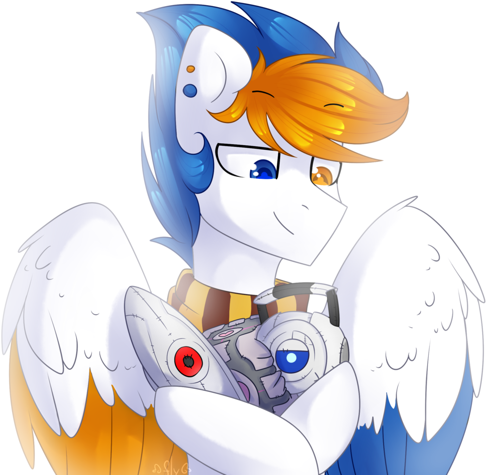 Starlyflygallery, Companion Cube, Oc, Oc Only, Pegasus, - Cartoon (1024x962), Png Download