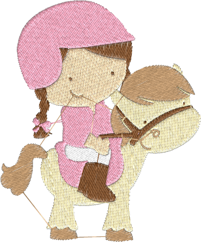Menina No Cavalinho Desenho (800x800), Png Download