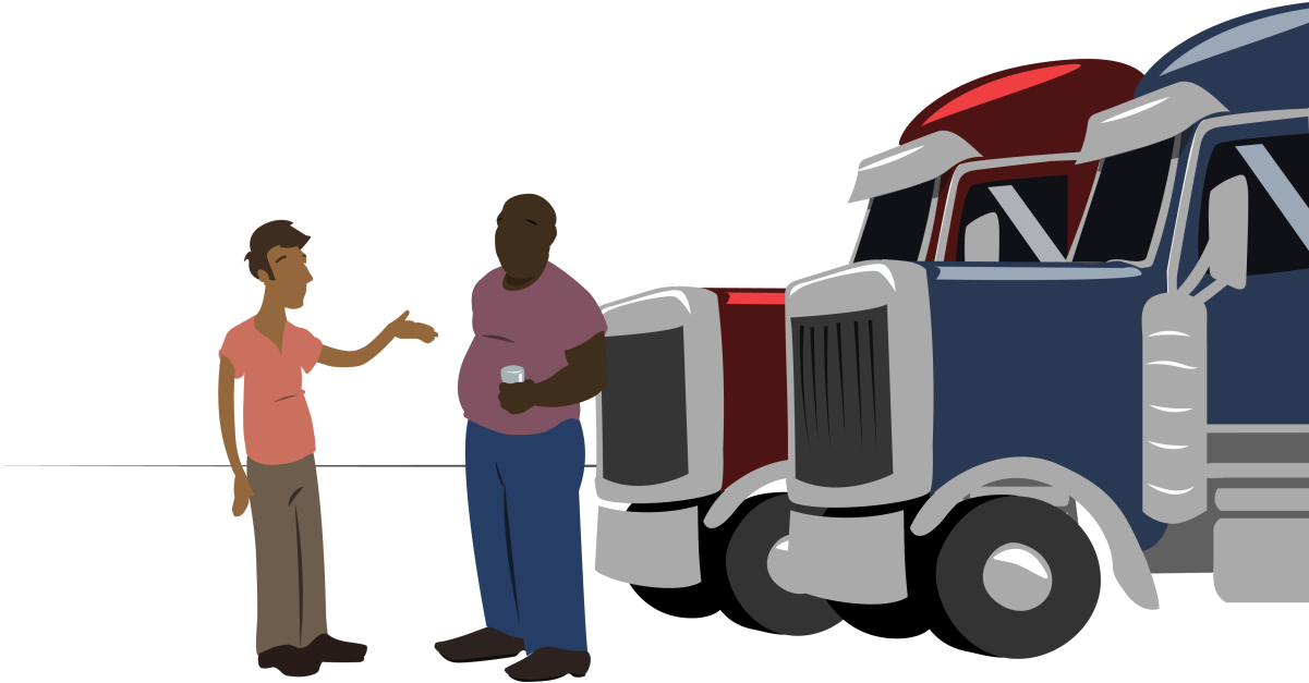 Truck Driver Cartoon Png (1200x695), Png Download
