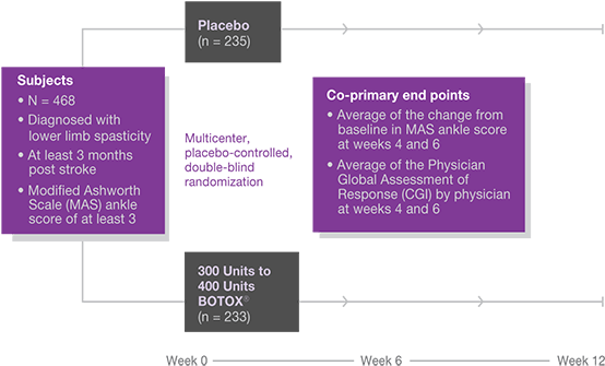 Study 6 Design1 - Safety And Efficacy In Clinical Trials For Botox In (578x370), Png Download