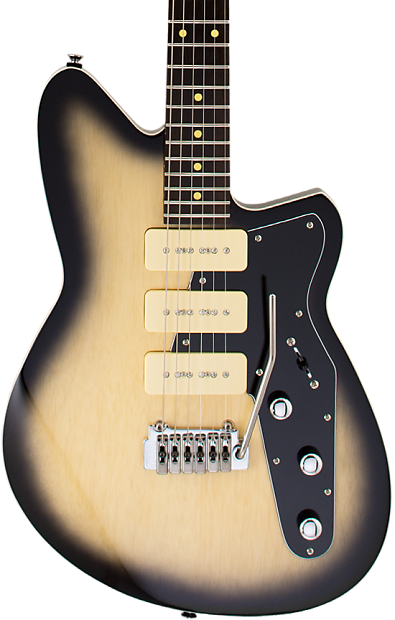 Reverend Jetstream 390 W/ Wilkinson Tremolo Korina - Reverend Double Agent Daiii Guitar In Chronic Blue (395x620), Png Download