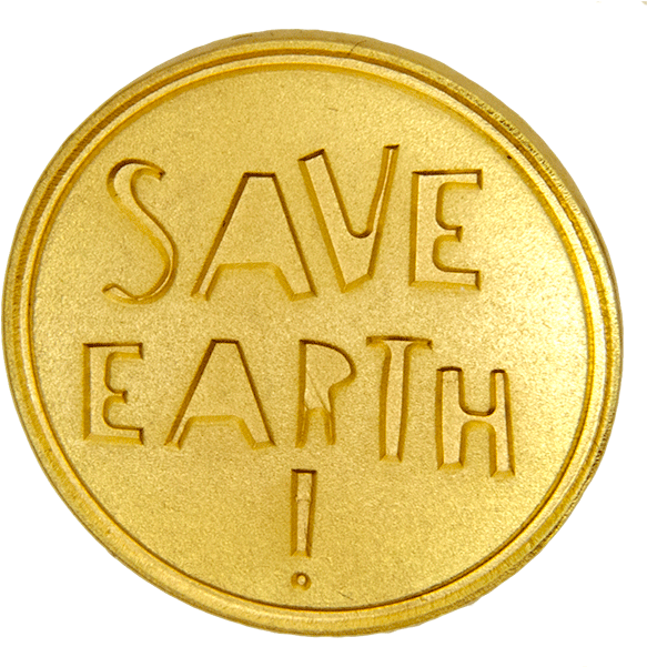 Save Earth Pin, Gold - Coin (600x600), Png Download