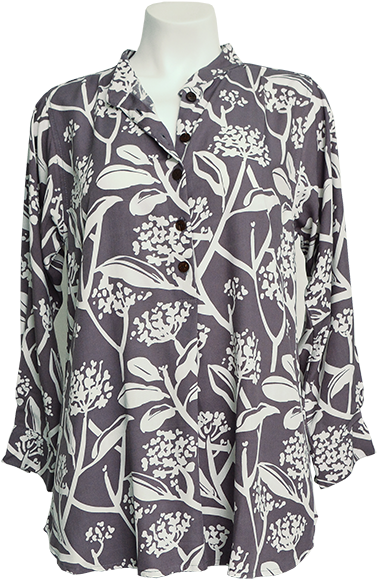 Frangipani Purple Haze Easy Rayon Blouse, 3 Sizes - Clothing (600x600), Png Download
