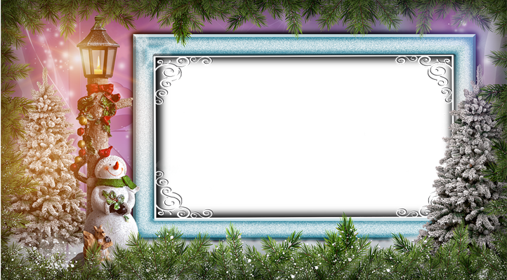 Christmas Picture Frames Bulk - Snow Capped Pine With Pine Cone 7 Feet (722x400), Png Download