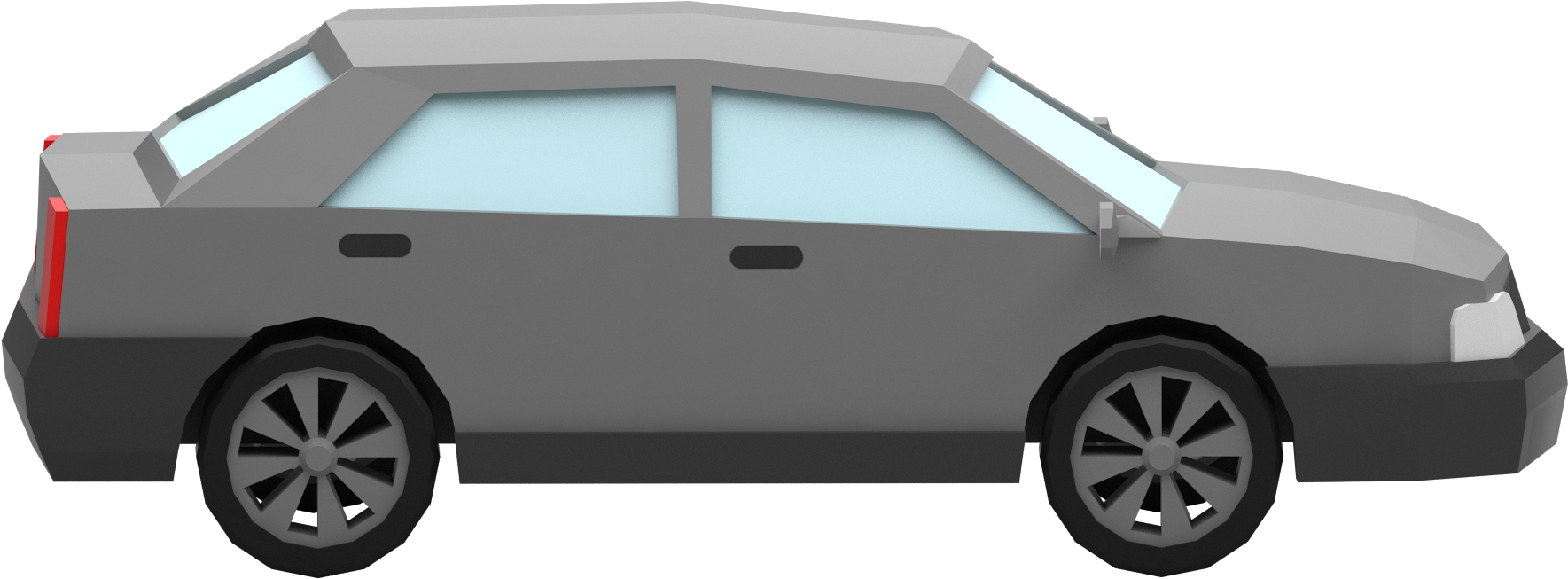 Seadan Side - Low Poly Car Side (3000x1688), Png Download