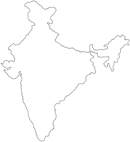 Diwali Special - Map Of India For Drawing (458x500), Png Download