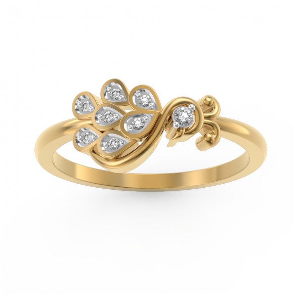 The Peacock Tail Ring - Ring (580x795), Png Download