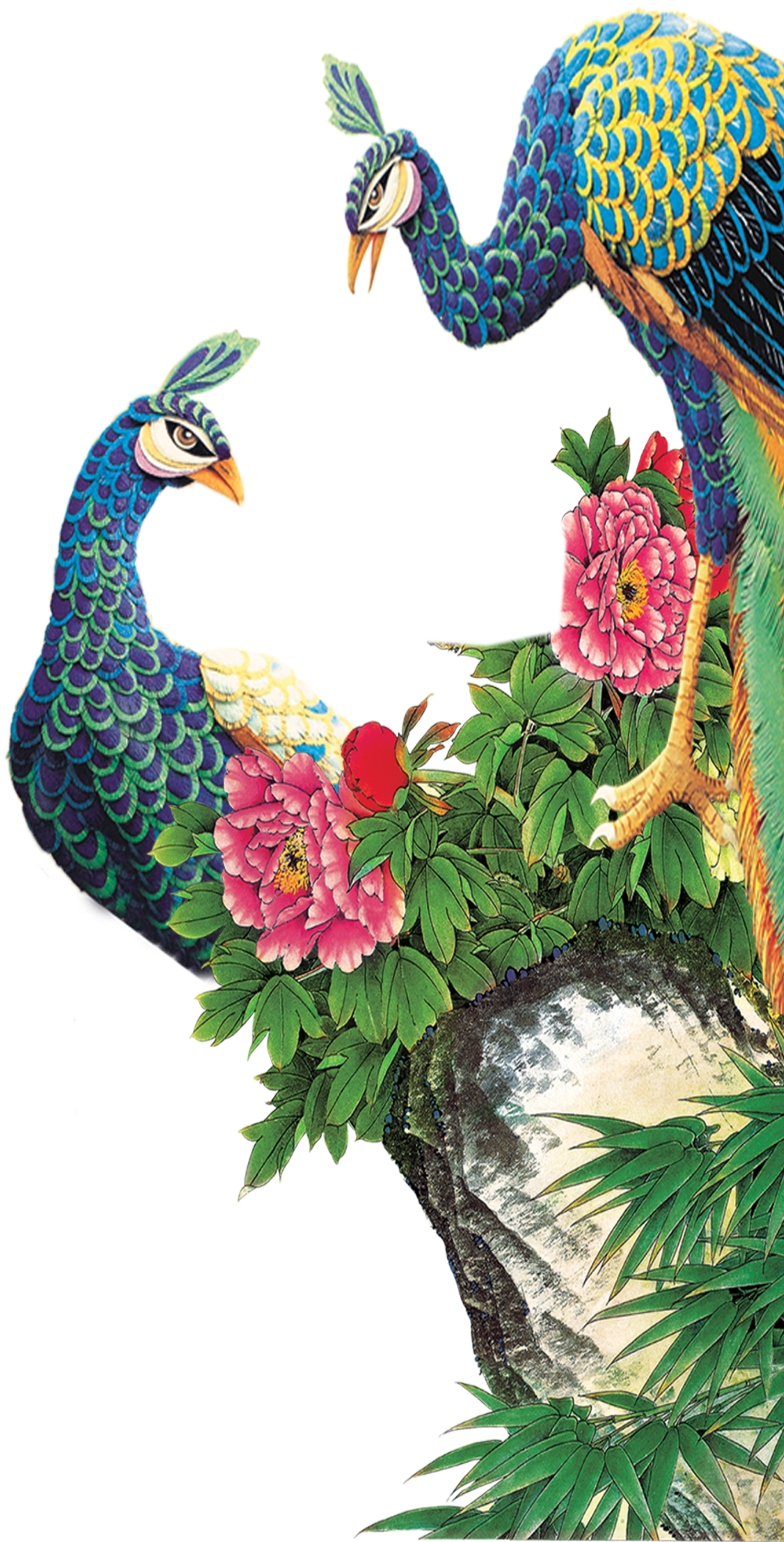 Clip Royalty Free Library Arch Vector Peacock - Peacock Painting (1855x2662), Png Download