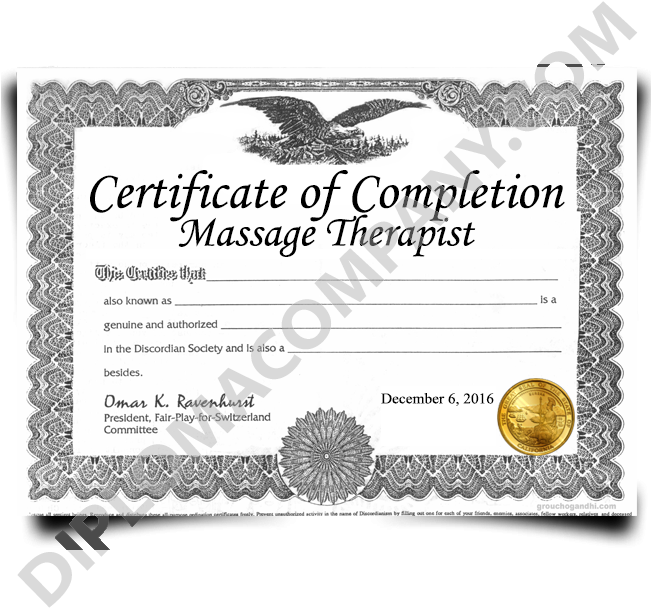 Download Fake Massage Therapist Certificates Diploma In Massage