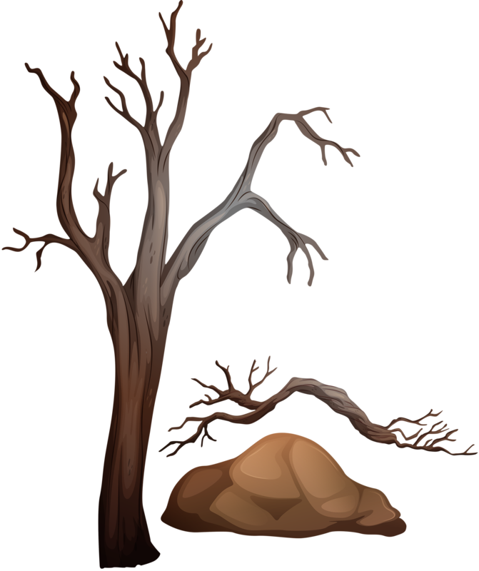 Árvore Seca Tree Leaves, Tree Branches, Smileys, Stencils, - Clip Art Of Desertification (671x800), Png Download