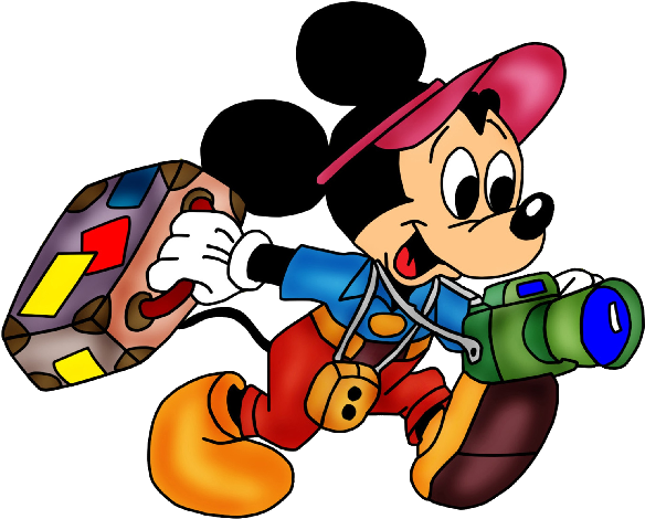 Mickey Mouse On Holiday (600x600), Png Download