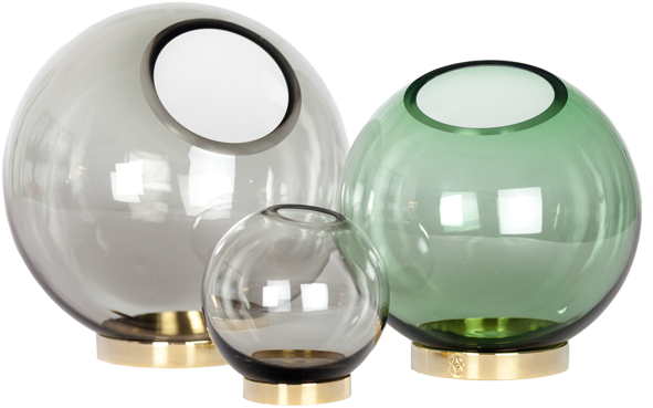 Round Glass Vase With Brass Stand - Vase (800x800), Png Download
