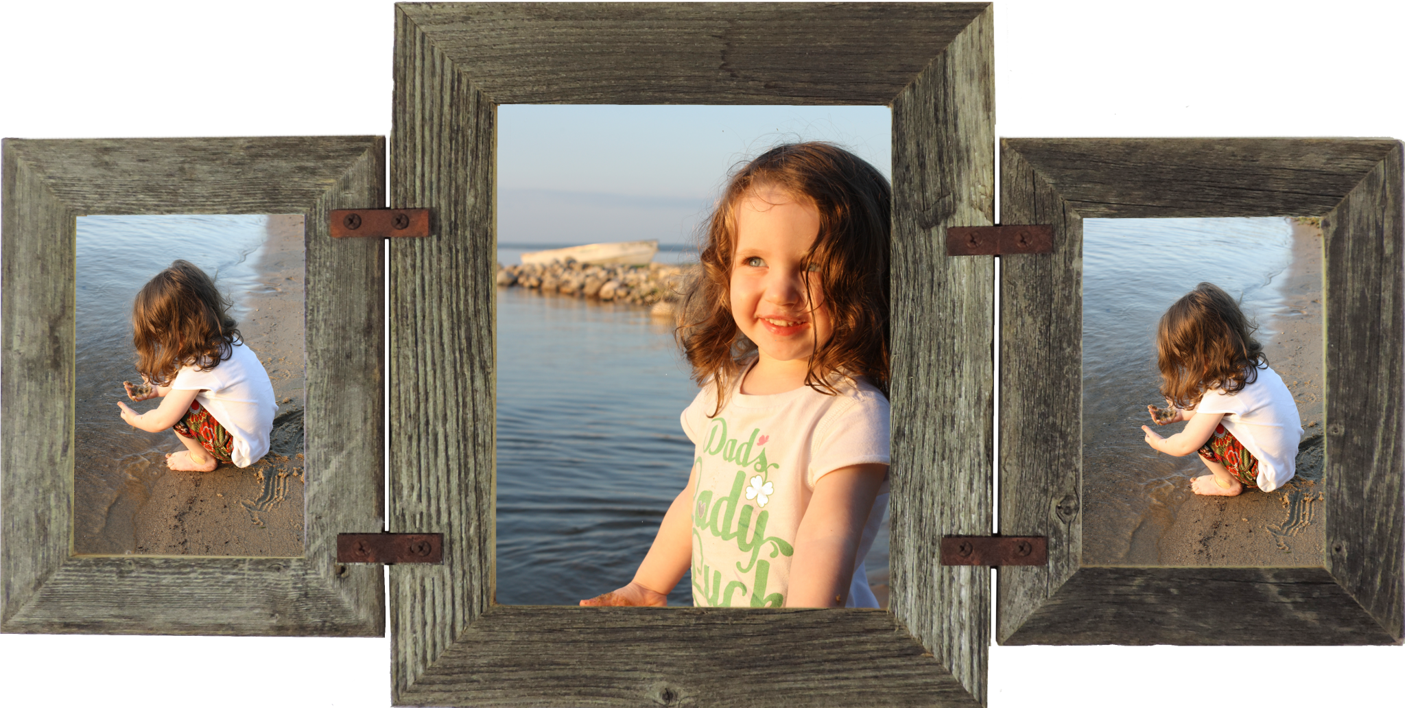 Mixed Barnwood Collage Frame W/ Vertical 8 X 10 And (2048x1032), Png Download