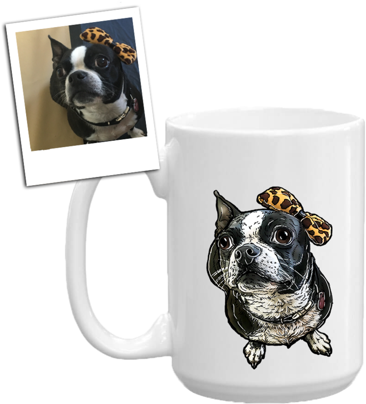 Custom Illustrated Pet Coffee & Tea Mugs By Tote Tails - Mug (900x900), Png Download