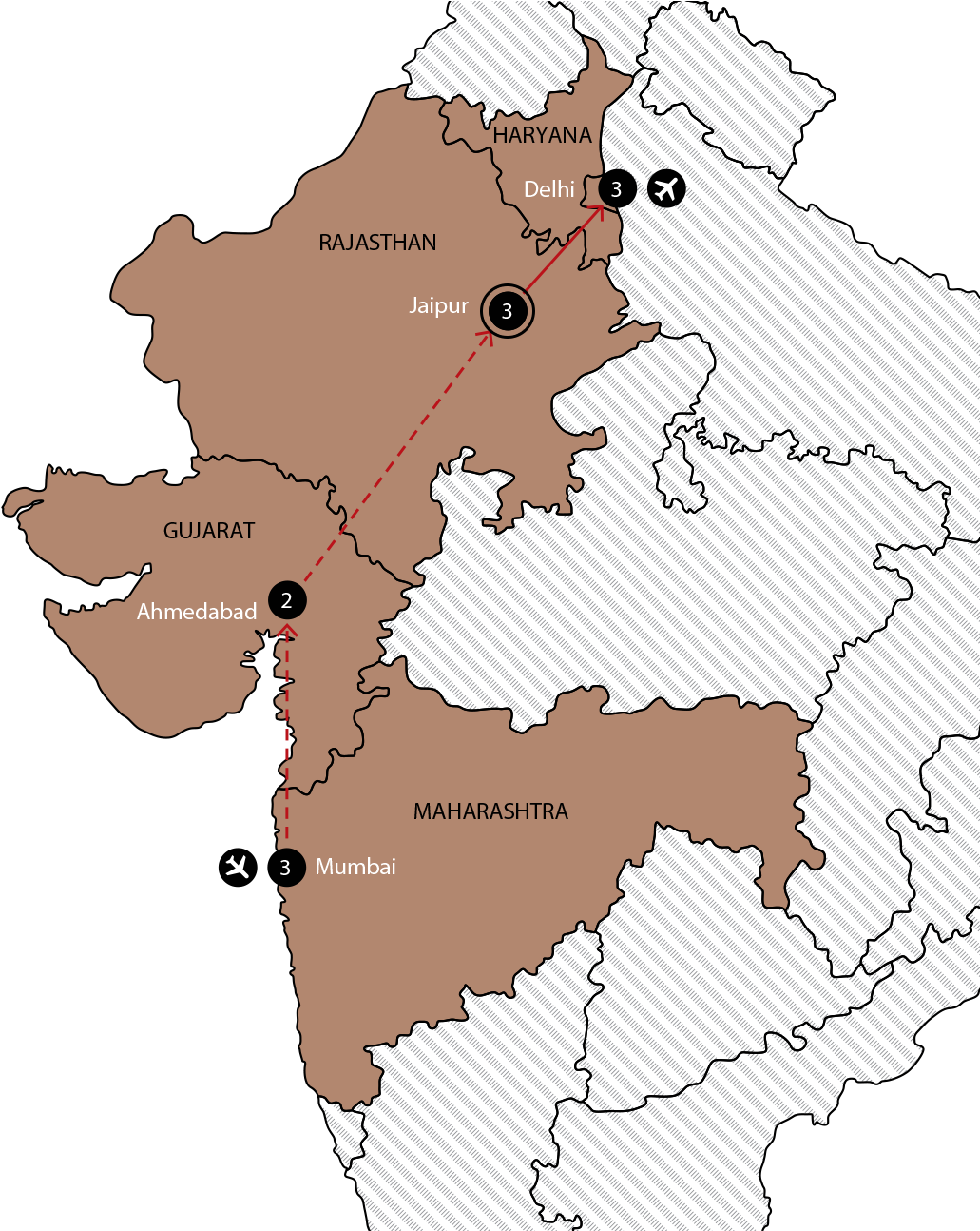 Jaipur - Valley Of Flowers Map (1735x1325), Png Download