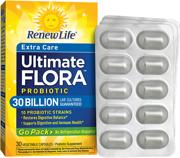 Renew Life Extra Care Ultimate Flora Probiotic (600x600), Png Download