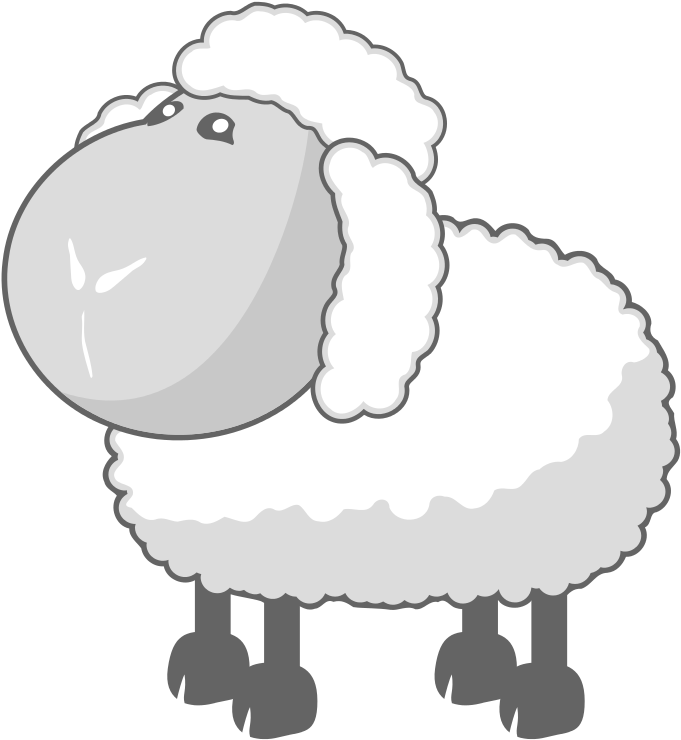Sheep In Gray - Baa Baa Wooly Sheep (706x768), Png Download